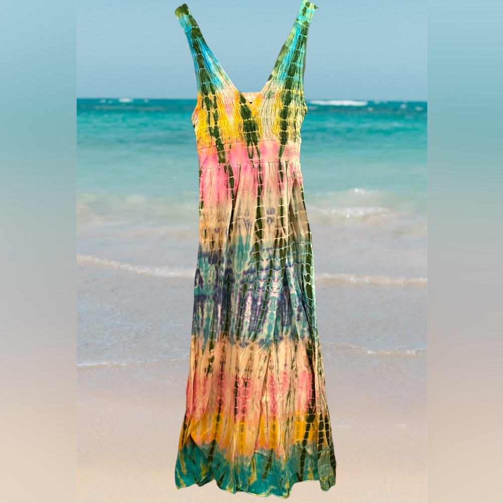 Tie dye rainbow summer dress
